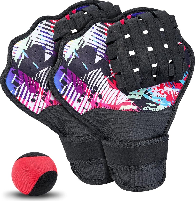 Strdfeve Water Ball and Gloves Set,Water Bouncing Balls Catch Mitt,Pool Baseball Catching Mitt for Beach Games,Play Catch Skip Ball and Glove - Image 1